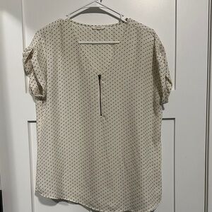 Maurices Cream and Black Polka Dot Blouse